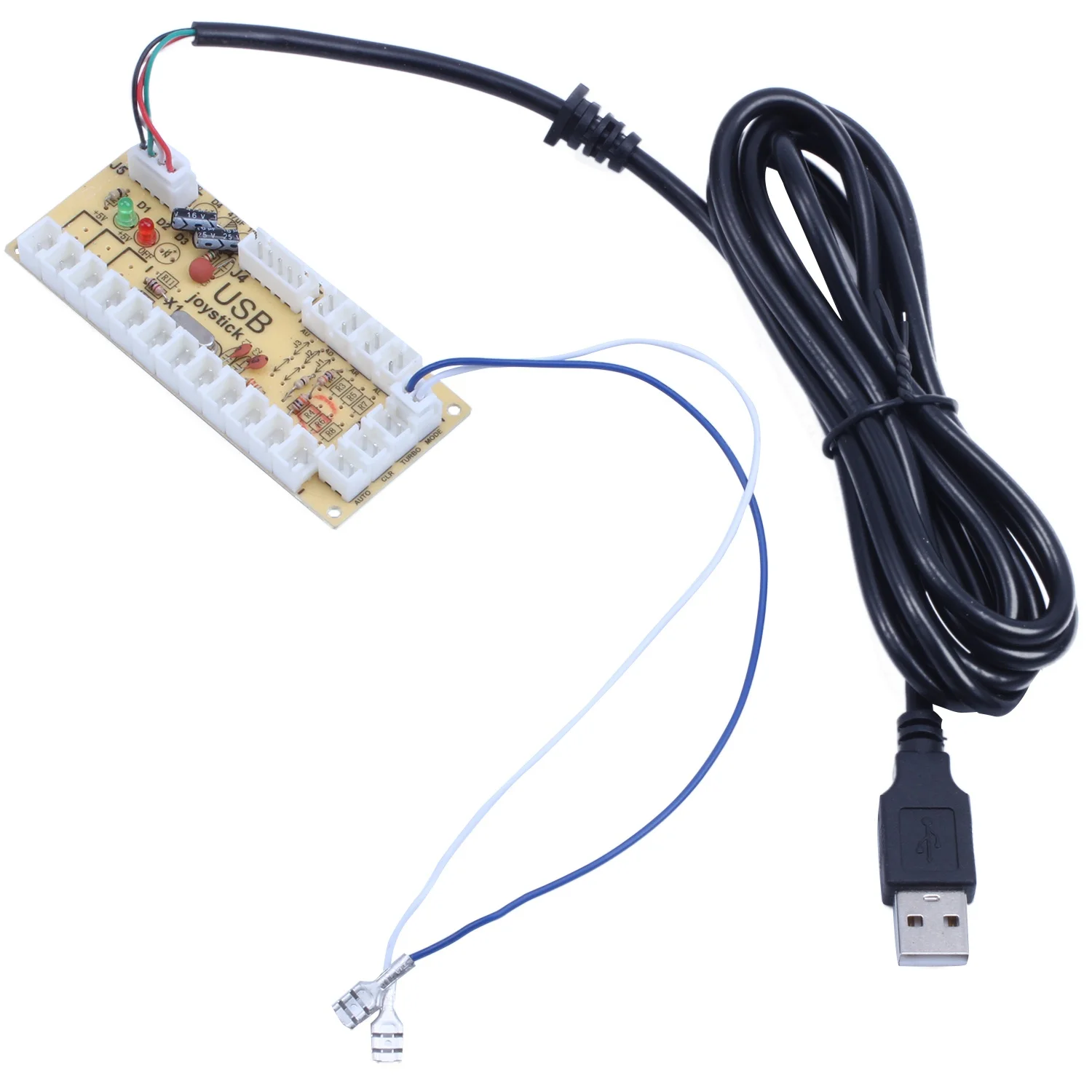 2X нулевой задержкой Аркады USB энкодера ПК Джойстик для 2PIN джойстик и 4 8 мм Кнопка