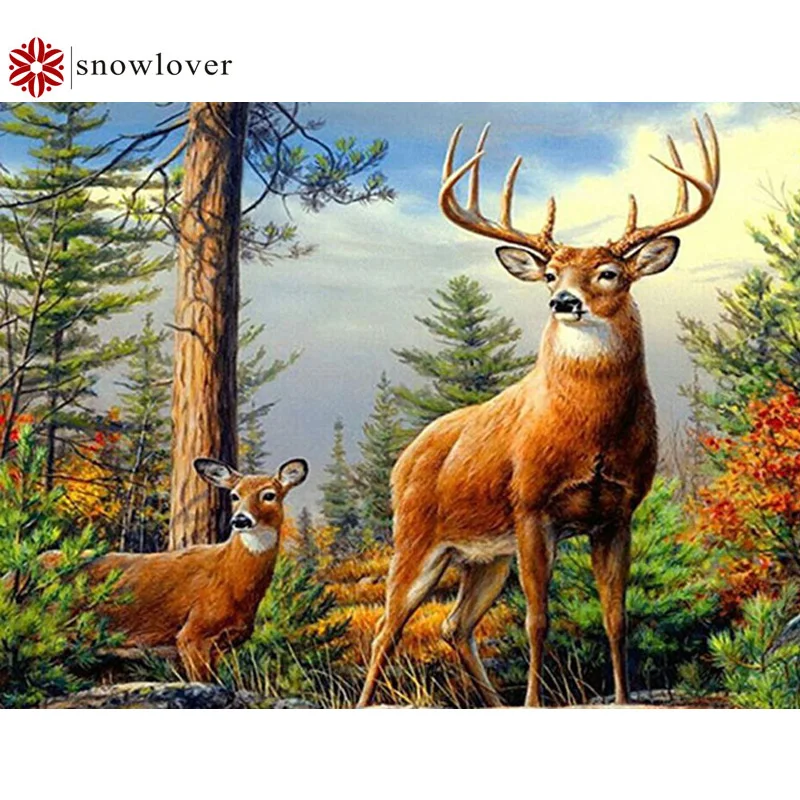 Sonwlover DIY 5D diamond painting full square cute elk decorative furniture mosaic | Дом и сад