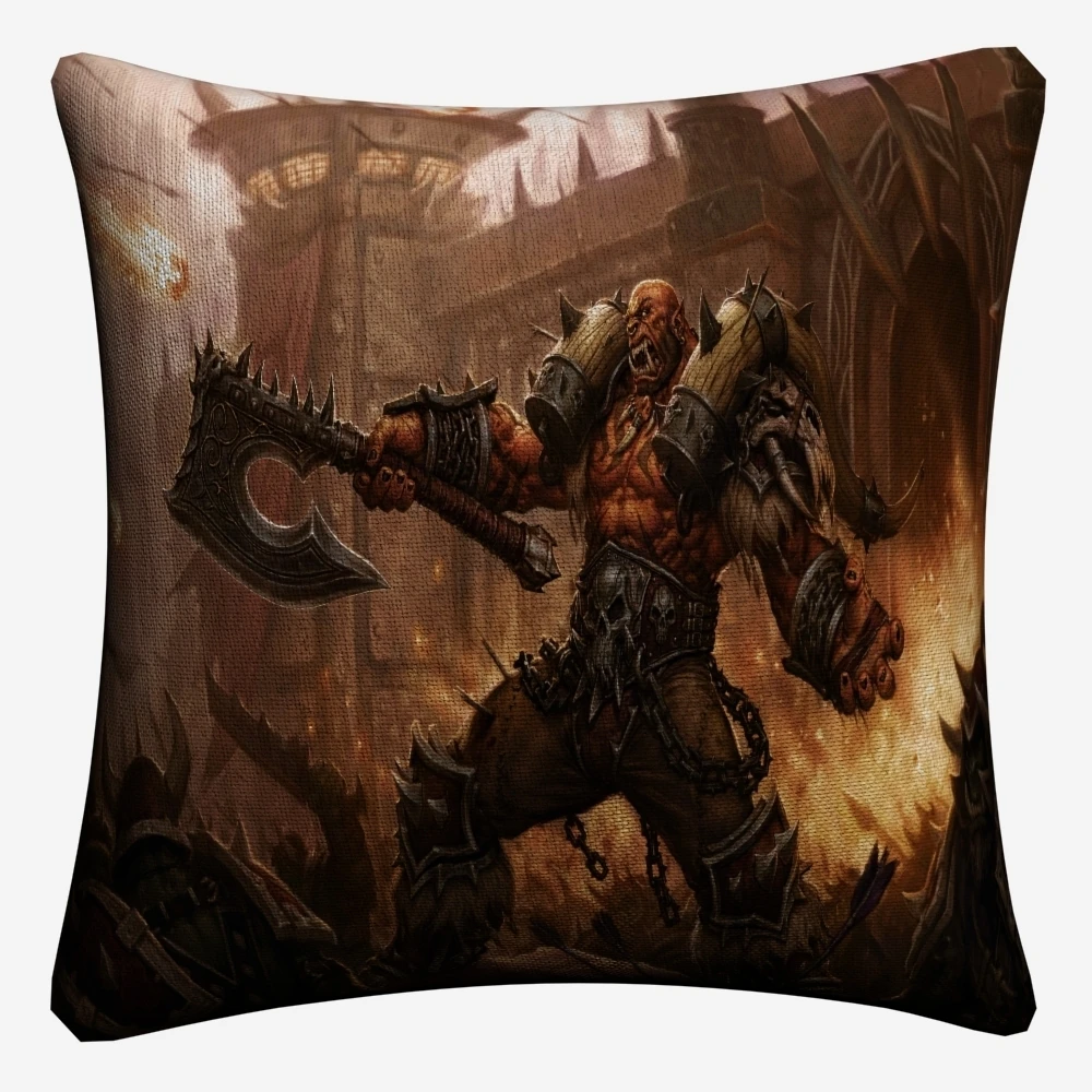 World Of WOW Game Decorative Cotton Linen Cushion Cover 45x45cm Pillow Case For Sofa Chair Pillowcase Home Decor Almofada | Дом и сад