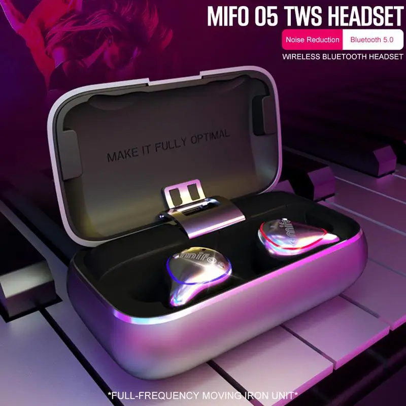 Новые Mifo O5 Bluetooth 5 0 Hi Fi наушники IPX7 Водонепроницаемый спортивные с зарядный чехол