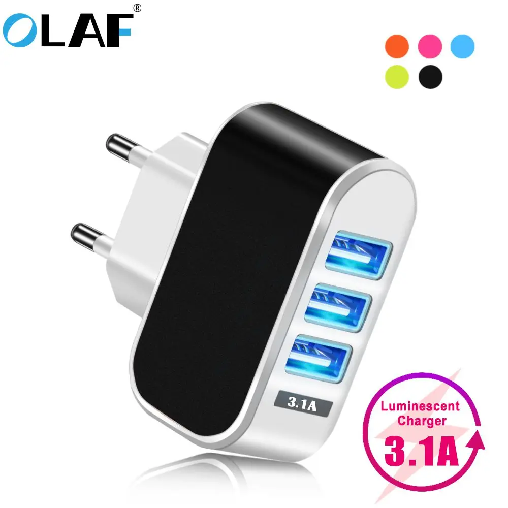 Olaf USB Charger 3 Ports 5V2A Travel Wall Power Adapter EU Charging For iPhone Xs max Xiaomi Samsung HTC Huawei | Мобильные телефоны