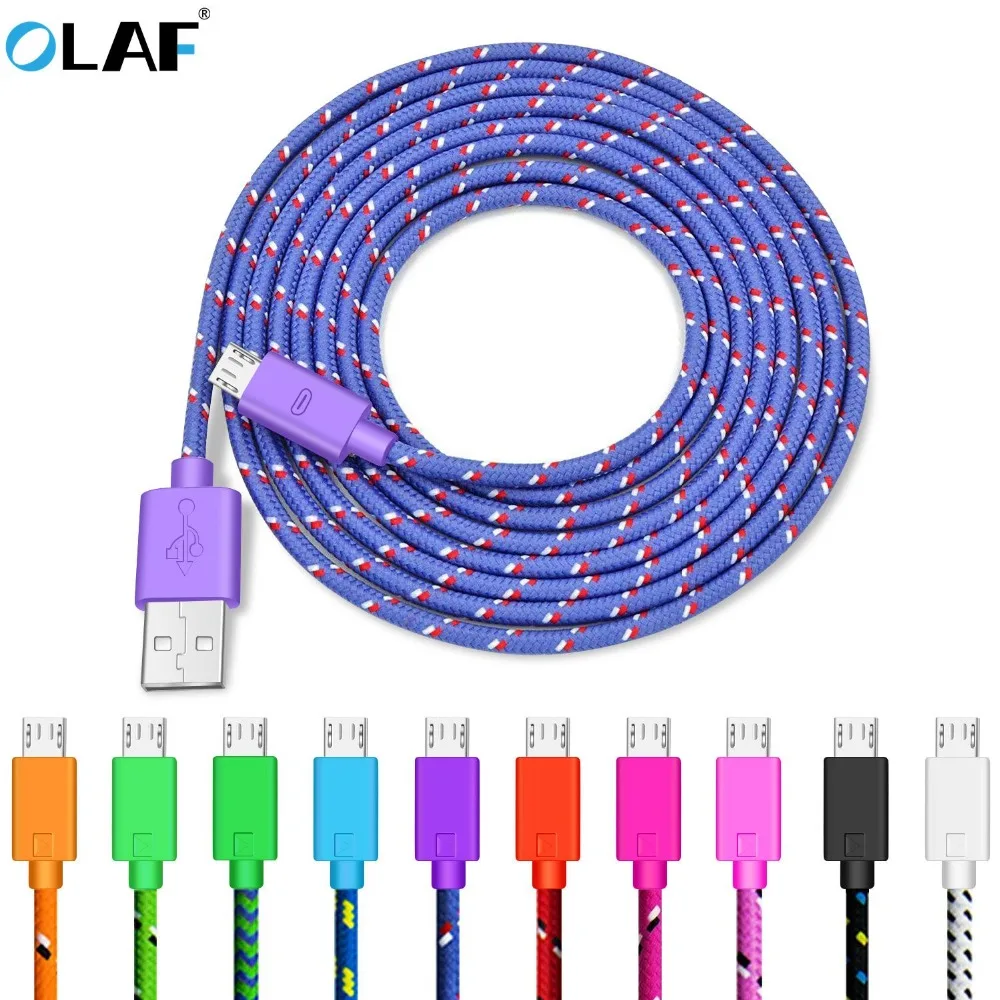 Кабель Micro USB OLAF кабель для быстрой зарядки в нейлоновой оплетке зарядное