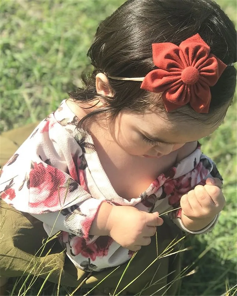 Baby Girls Romper Long Sleeve Off Shoulder Floral Jumpsuit Outfits Fashion Clothing 0-24m |