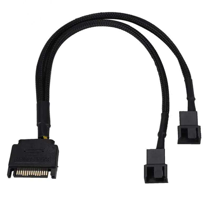 Высокое Качество SATA 15Pin к 2 * 4Pin охлаждающий вентилятор кабель адаптера питания