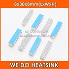 Мы делаем радиатор 8x30x8 мм, алюминиевый радиатор для DIP-охлаждения, радиатор с синими теплопроводящими двусторонними клейкими прокладками