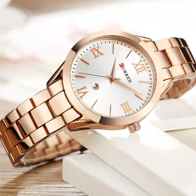 CURREN золотые часы женские 9007 сталь браслет Relogio Feminino Montre Femme|Женские часы-браслеты|