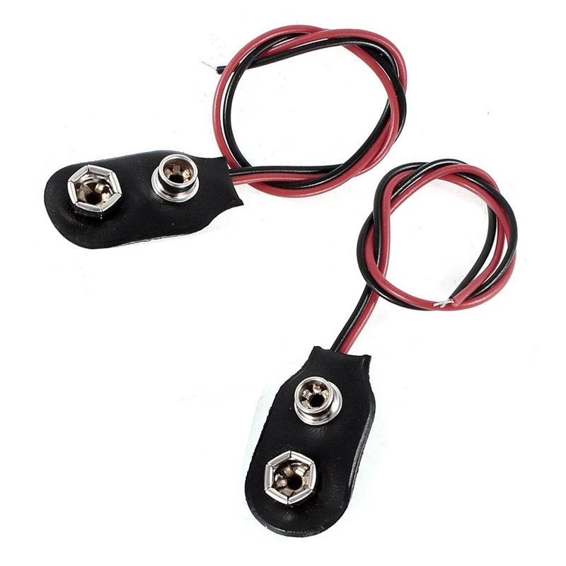 

2pcs 15cm Wire Cable 9V 9 Volt Battery Clip Connector I Type