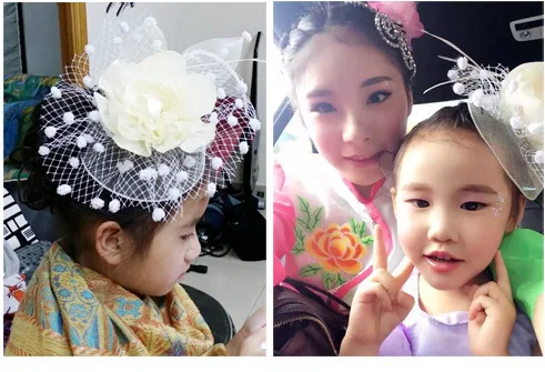 

Boutique Elegant bow hair clip for Kids Chiffon Flower wedding accessories