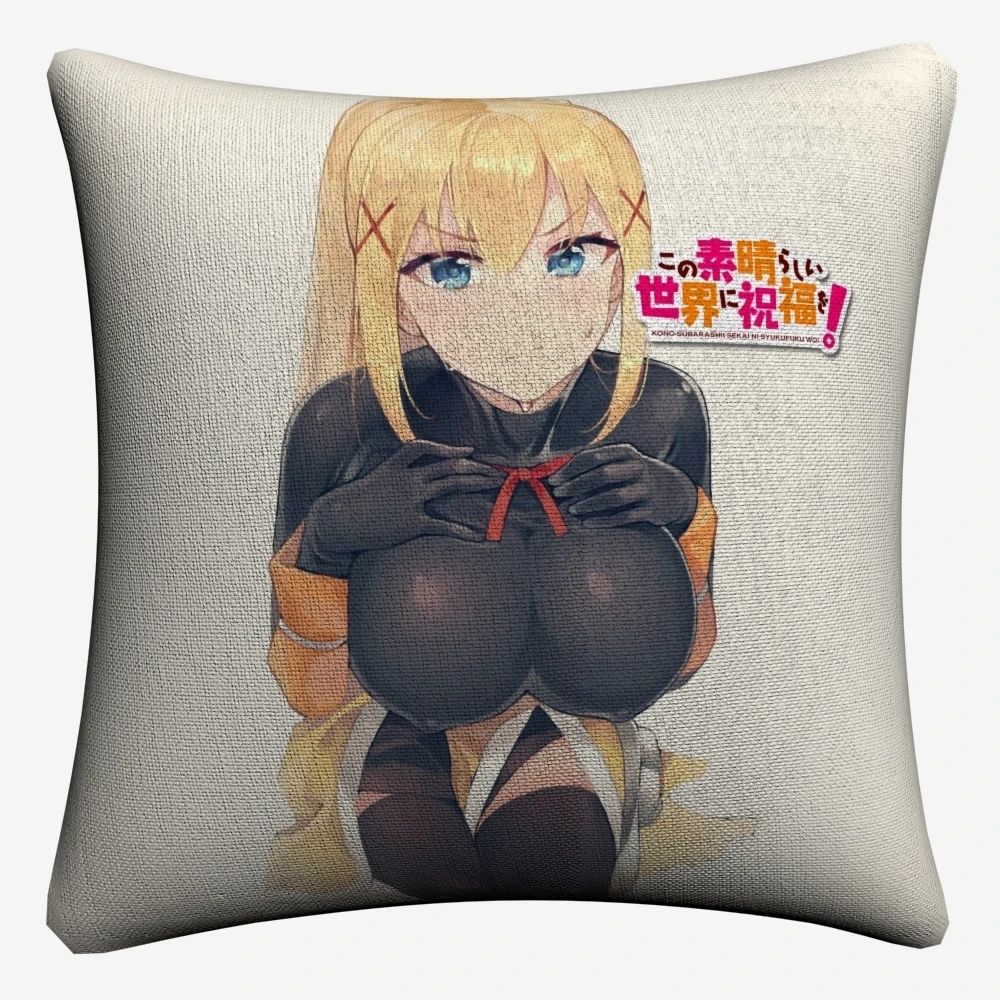 Konosuba Kawaii аниме девочка декоративная подушка чехол для дивана 45x45 см льняная