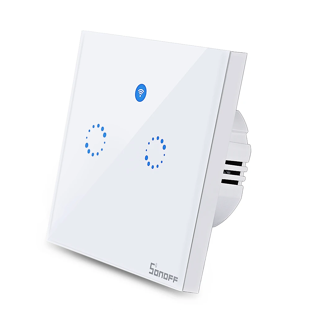 SONOFF T1 переключатель Двойной Банды Wi Fi и РФ 86 Тип Smart стену сенсорный выключатель