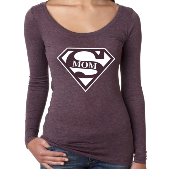 Women's Long Sleeve Shirt Super Mom Mother's Day |
