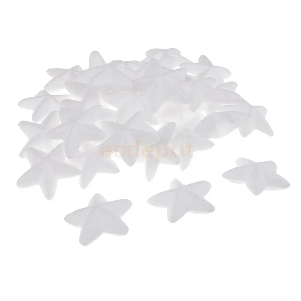 30 Pieces Star Shape Polystyrene Styrofoam Foam for Model Making DIY Christmas Ornament Decorations Modeling Craft 5cm | Дом и сад