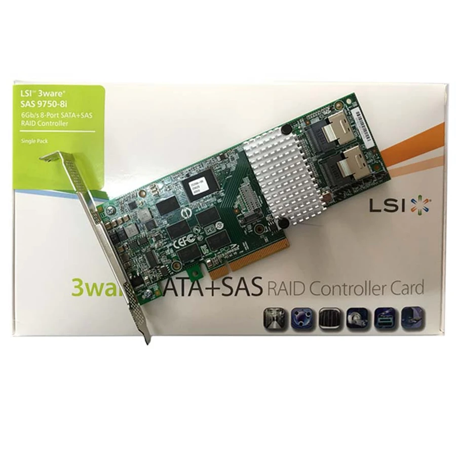 Eastforfuy LSI 3ware 9750 8i LSI00214 PCI E2.0x8 LSISAS2108 512 Мб кэш контроллер SFF8087 MiniSAS SAS кабель в