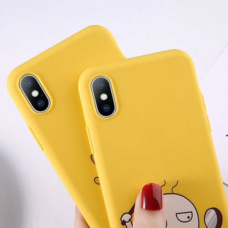 Чехол для телефона Moskado желтый iPhone 6 S 7 8 Plus X XR XS Max мягкий чехол из ТПУ с