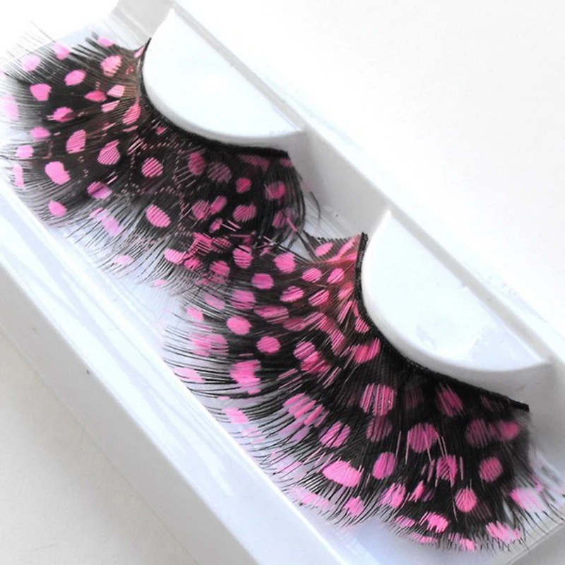 12 цветов одна пара Пятнистое перо драматические Необычные платья накладные