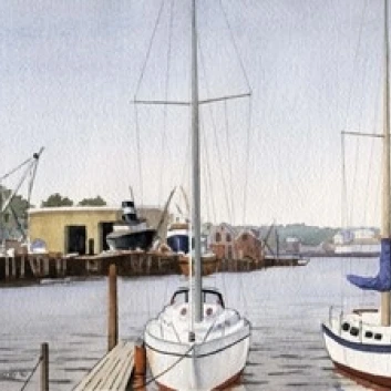 Парусники на доке плакат печать Морин Маккарти (17x11)|Таблички и знаки| |