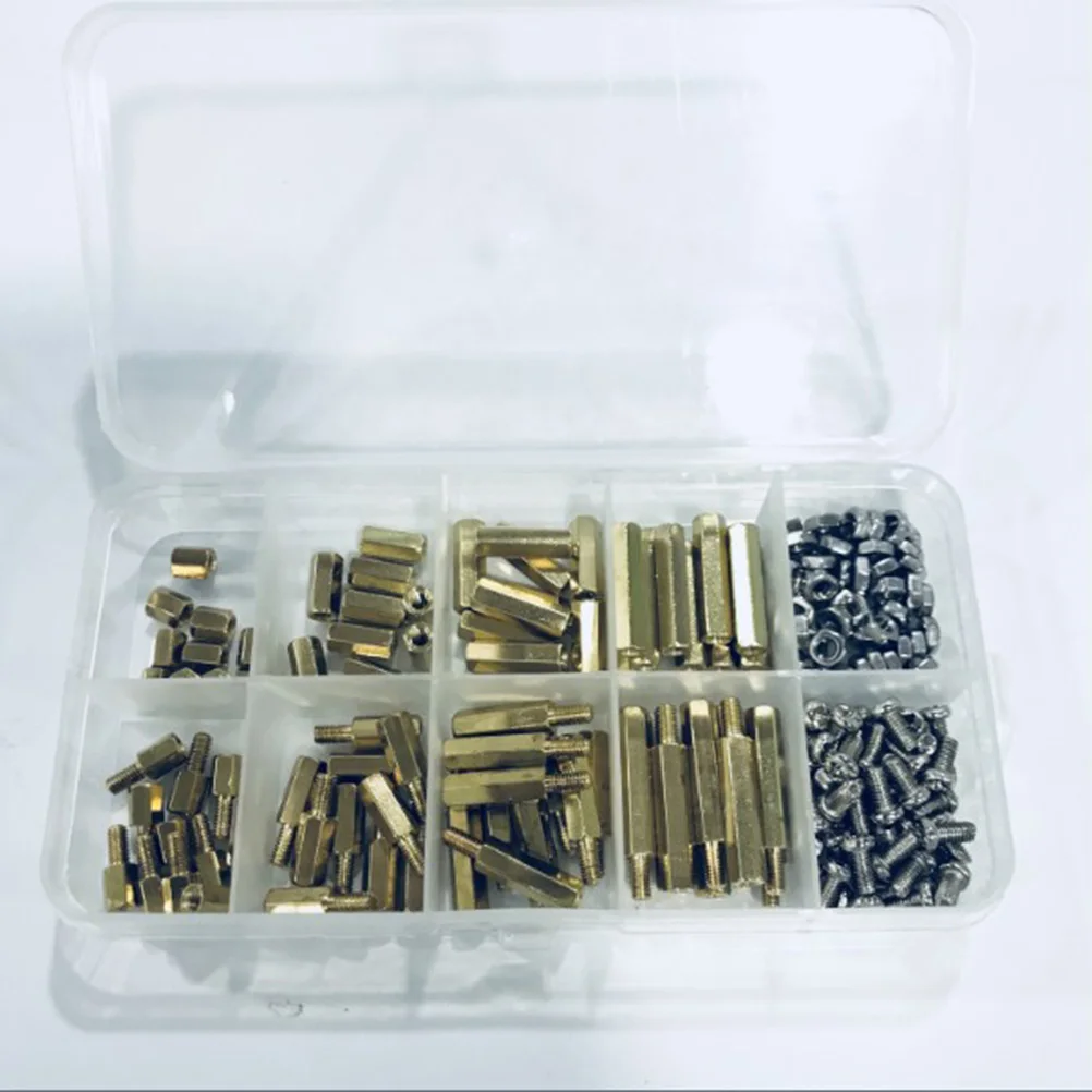 180PC Single and Double Pass Hex Copper Column m3 Screw Nut Combination Set | Обустройство дома