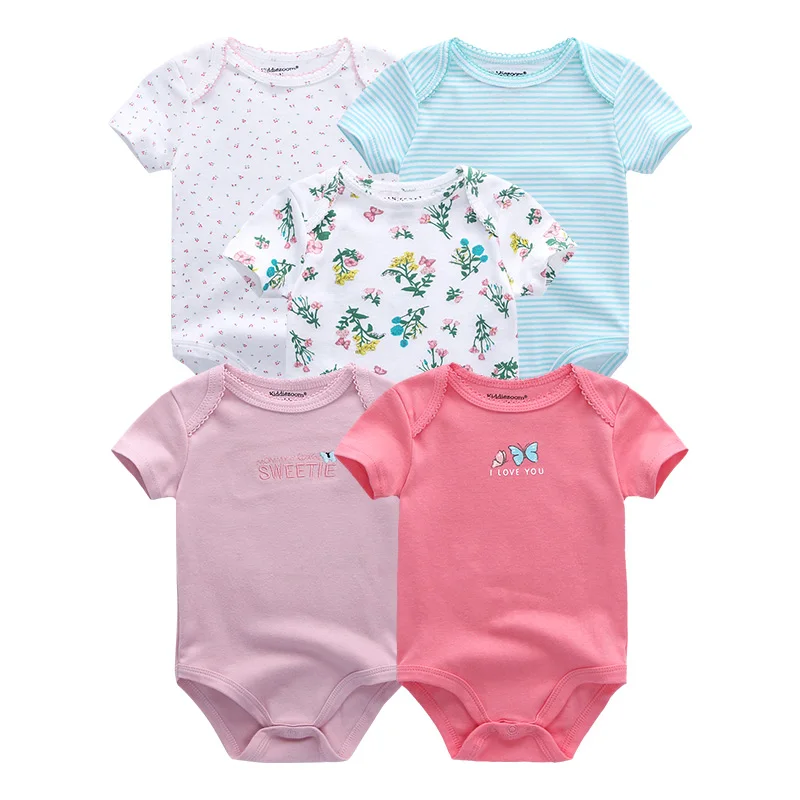 5шт. Новорожденные детские комбинезоны Одежда для маленьких девочек малышей лето