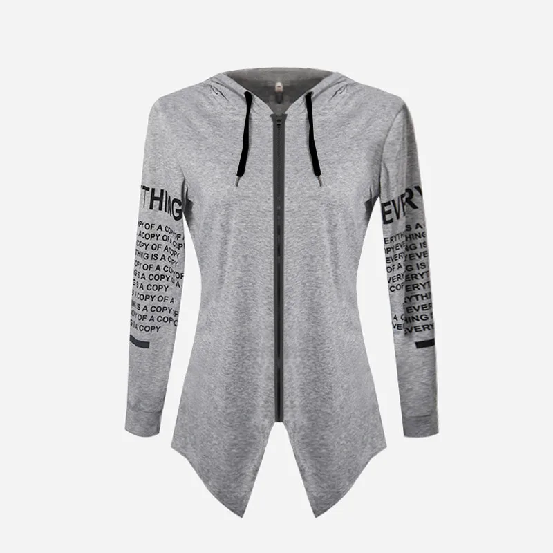 Drawstring New Fashion Zipper jackets for women Long-sleeved Rear Fork Grab Velvet Hoodie O8R2 | Женская одежда