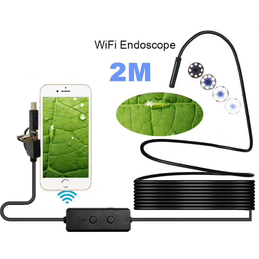 

Камера-бороскоп для осмотра, 720P, 8 светодиодов, 8 мм, Wi-Fi и USB