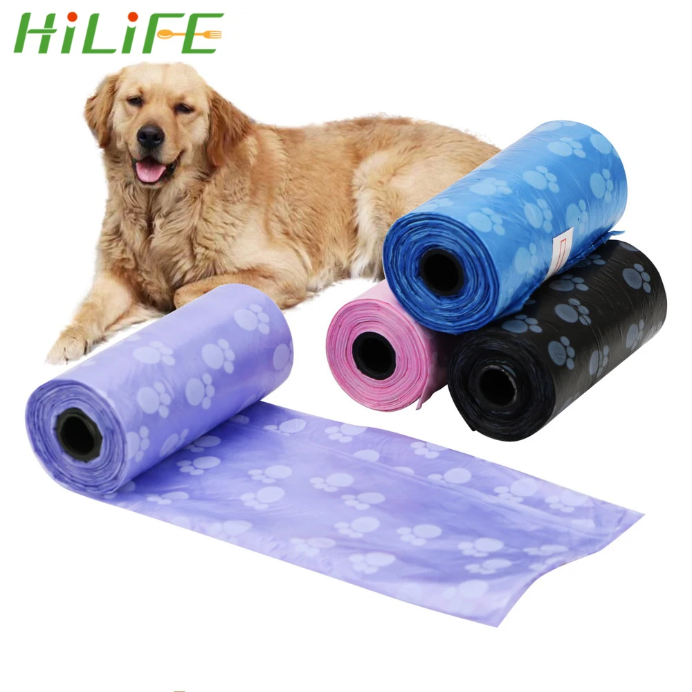 HILIFE 2 рулона 30 шт. мешки для набивки кошек и собак уличные пакеты очистки домашних
