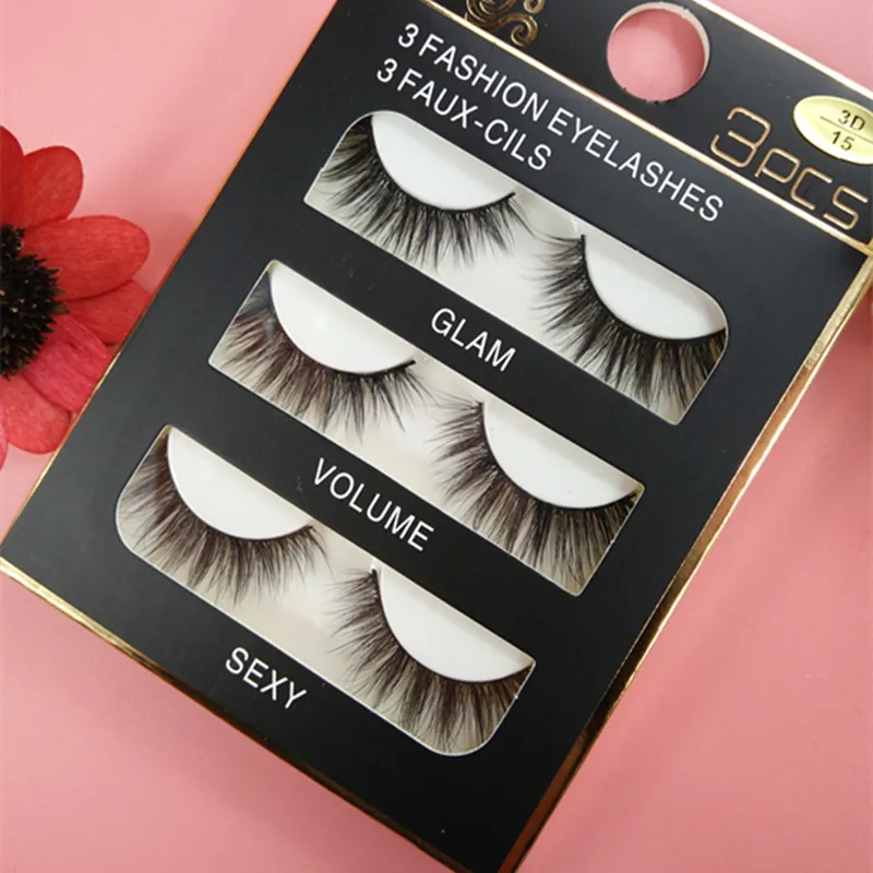 

YOKPN New False Eyelashes 3D Multilayer Eyelash Slim Long Stage Eyelashes Natural Simulation Makeup Fake Eyelashes 1 Box 3 Pairs