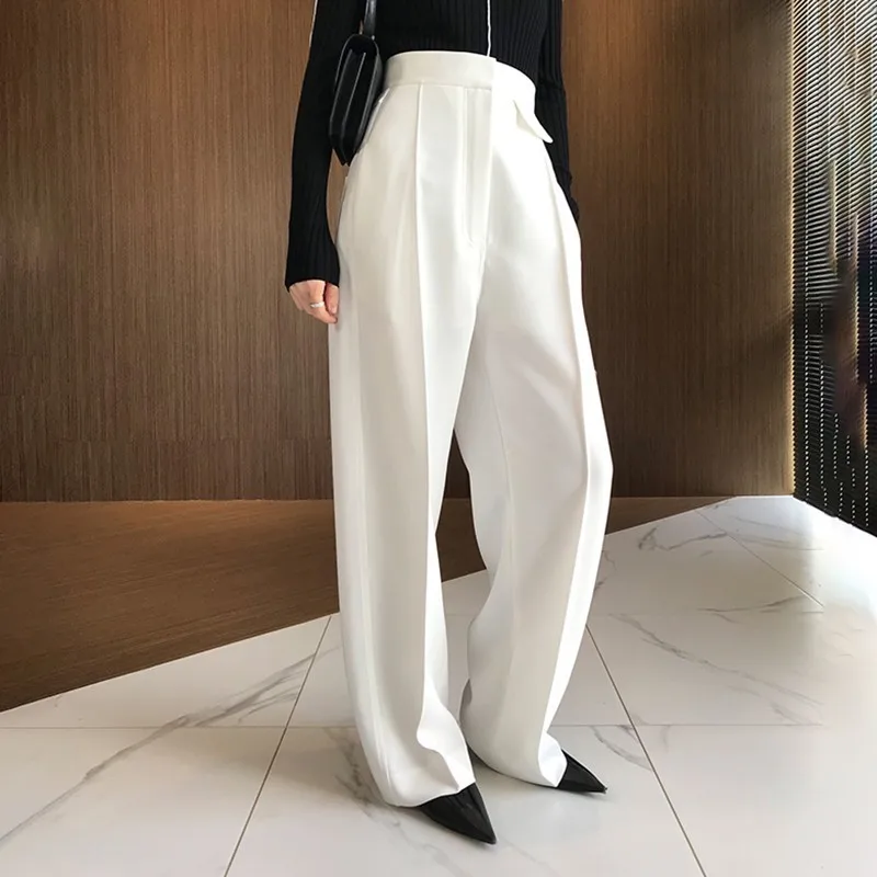 TWOTWINSTYLE повседневные однотонные длинные брюки для женщин с высокой талией и
