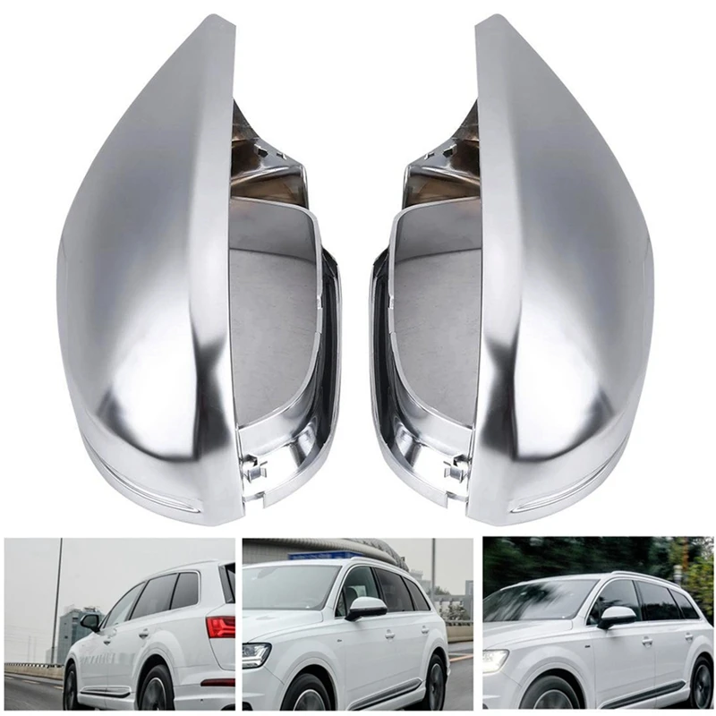 1 Pair Of Rearview Mirror Shell Cover Protection Cap Matte Chrome For Audi A6 C7 S6 | Автомобили и мотоциклы