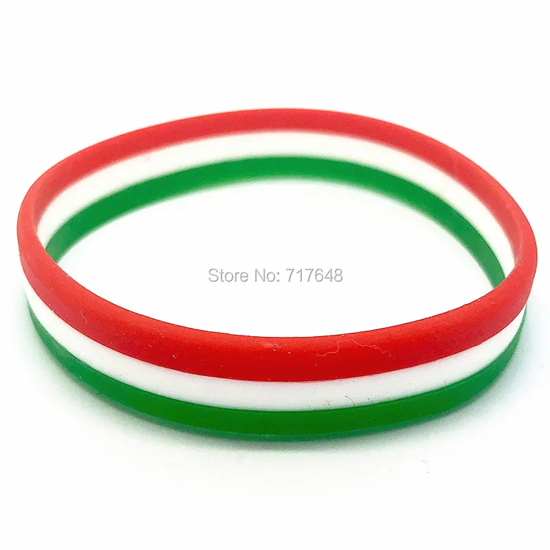 1000pcs Italy Italian Flag wristband silicone bracelets free shipping by FEDEX A | Украшения и аксессуары