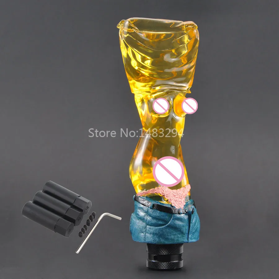 Yellow Crystalline Lady Sexy Girl Goddess Series Half Naked Car Manual Stick Gear Shift Knob Lever Shifter Custom Universal |