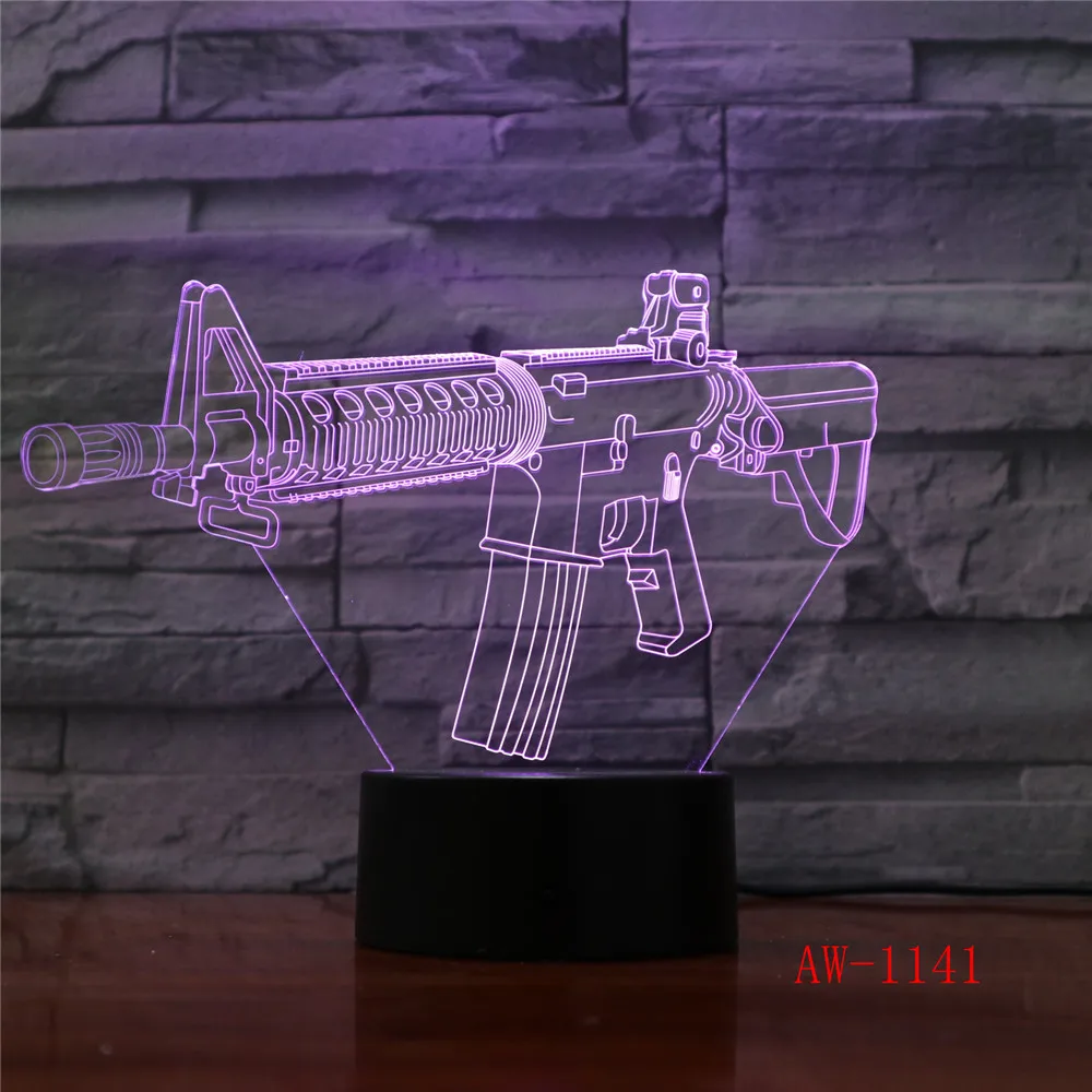 3d лампа для спящего режима AK47 светящиеся игрушки с 7 цветами|Ночники| |