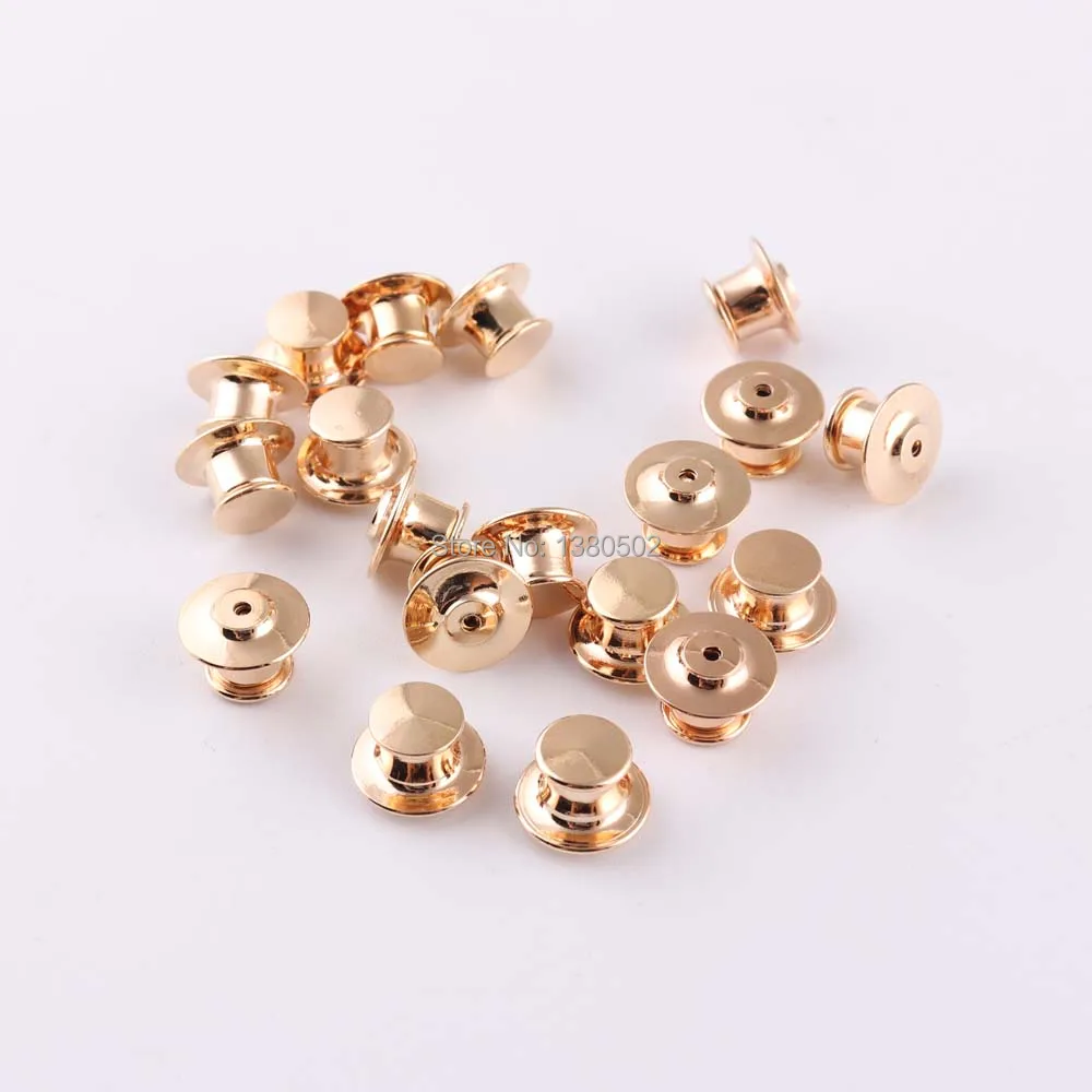 

20pcs/lot Gold Color Metal Top Quality Pin Brooch Pin Back Locking Pin Keepers Secure Locking Badge for DIY accessories