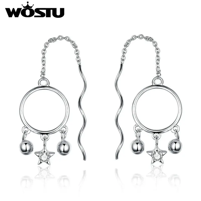WOSTU 2019 Новая мода Ловец снов Серьги Висячие романтические модные циркониевые