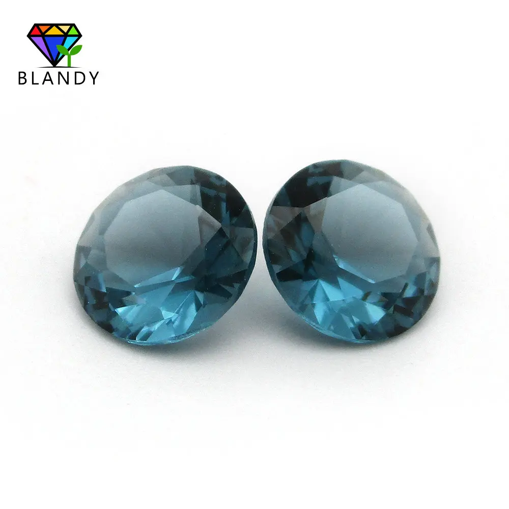 Высококачественные искусственные камни 3 0 14 мм с круглыми чернилами синего цвета