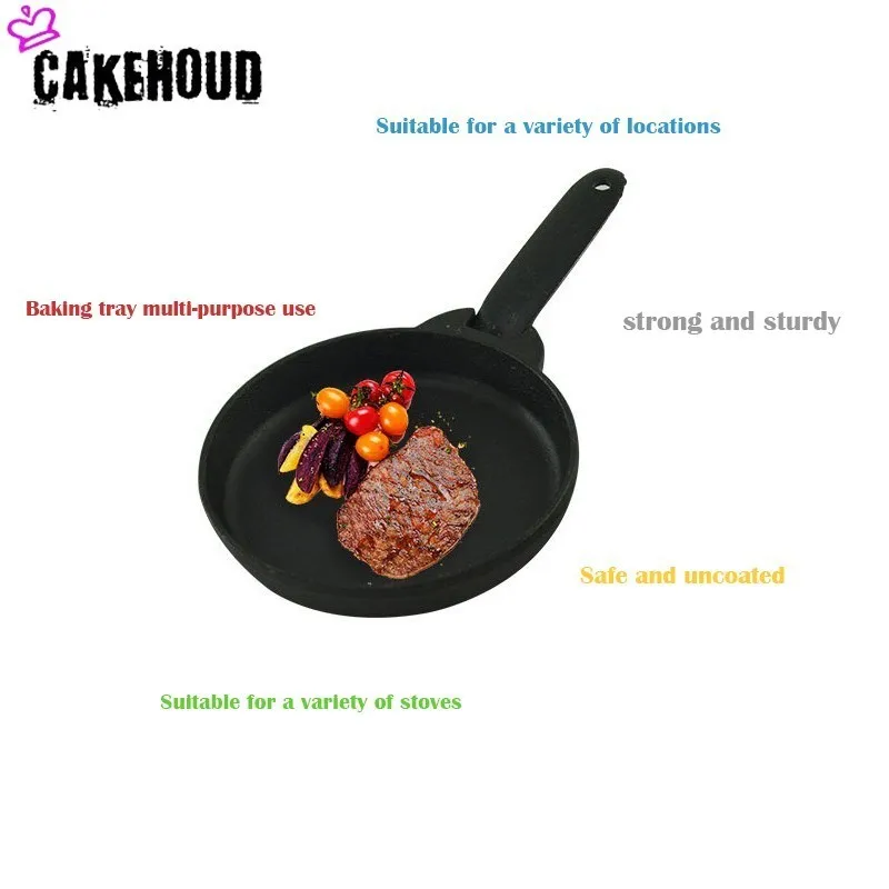 Чугунная сковорода CAKEHOUDC бытовая предварительно Ароматизированная мини