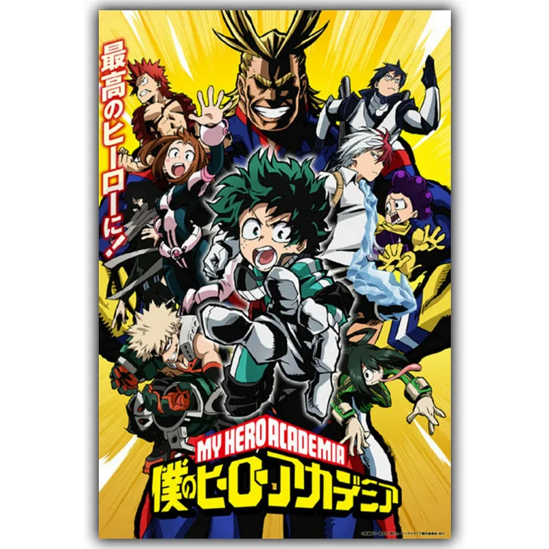 Boku no Hero academic Шелковый плакат с принтом для мальчиков и девочек декорированные