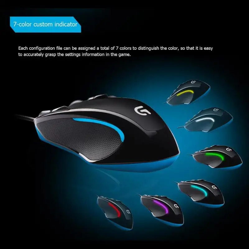 Игровая мышь Logitech G300s 2500 точек/дюйм USB Проводная оптическая с обеих рук 7 цветов