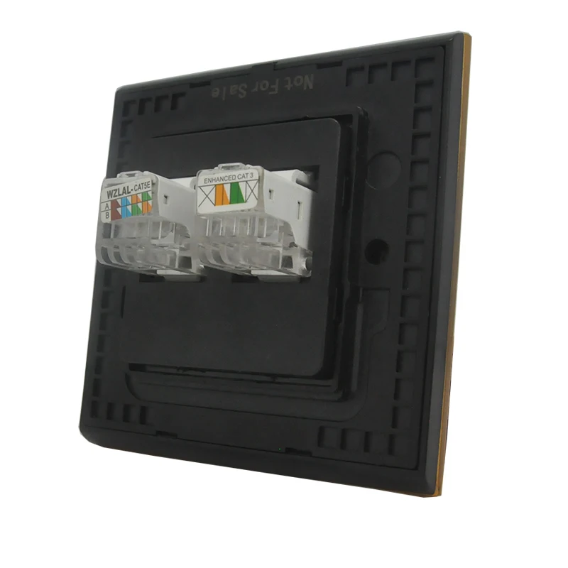 MVAVA Double PC Data Wall Socket Dual RJ45 Outlet Internet Computer Jack Plug Luxury Bronzed Panel Free Shipping | Обустройство дома