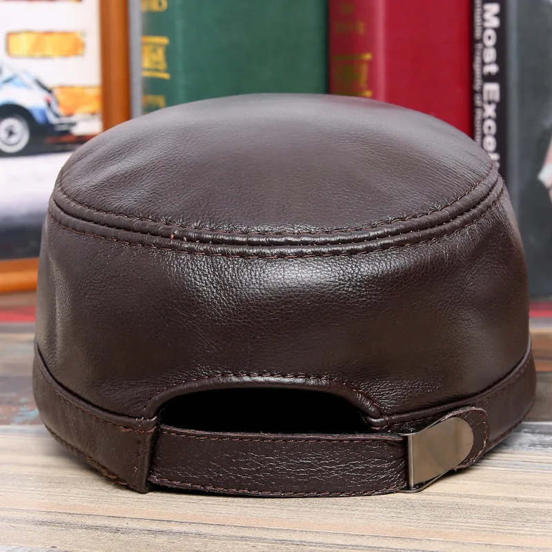 Действительно кожаный солнцезащитный козырек кепка мужская яловая плоская