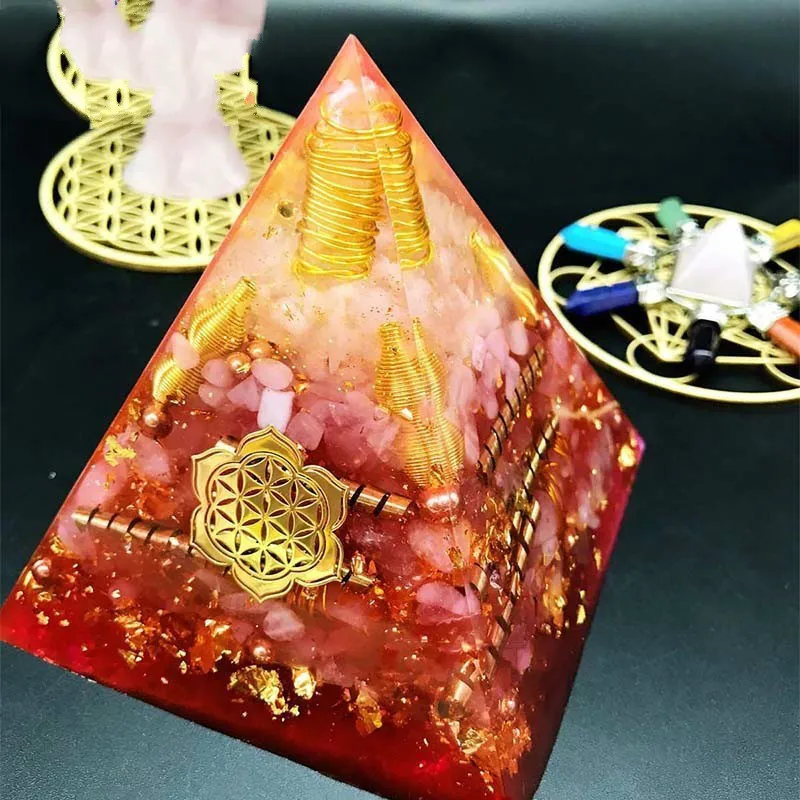 AURA REIKI Orgonite пирамида Анахата чакры Ариэль романтическая регуляция розовый