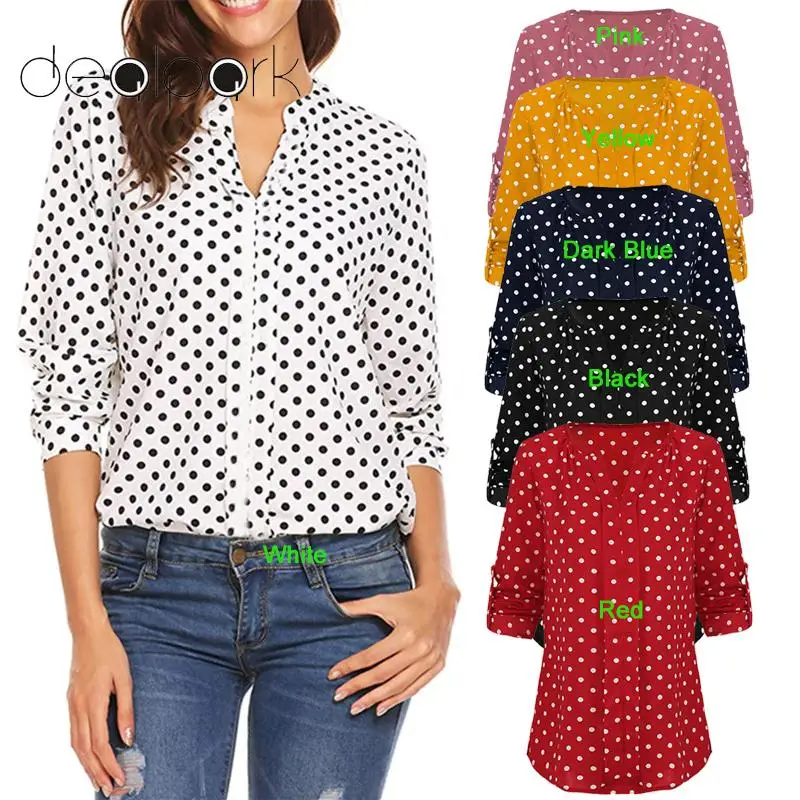 Винтажная блузка в горошек рубашка женские летние топы 2020 5XL размера плюс туники