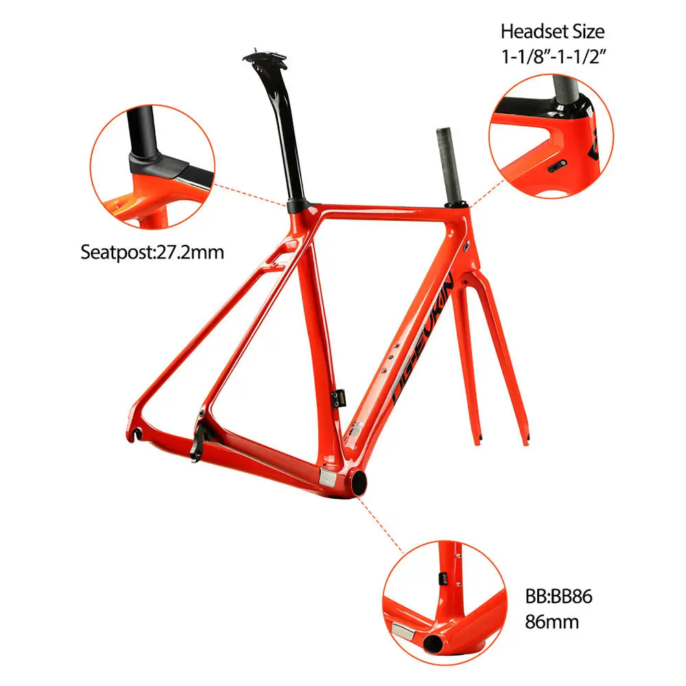 2018 OG-EVKIN DI2&ampMechanical Bright Carbon Road Bike Frame XS S M L Frameset BICICLETTA Ciclismo Bicycle | Спорт и развлечения