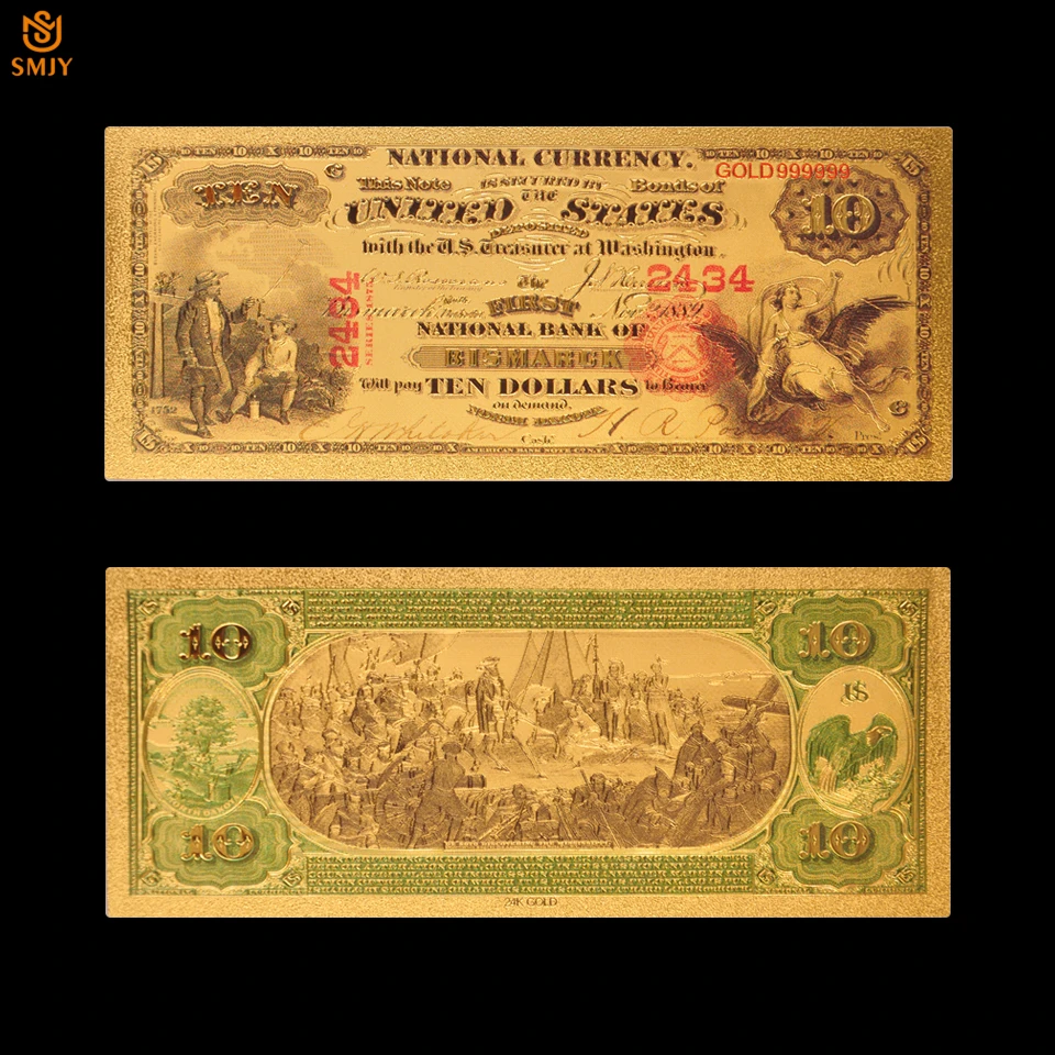 7 шт./лот 1875 доллар США золотая бумага для банкнот 1.5.10.20.50.100.1000 банкноты коллекция