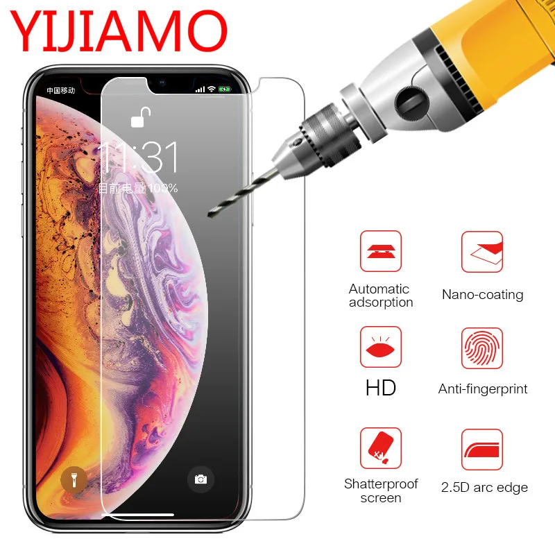 Закаленное стекло 9H для iPhone XS Max XR X 5c 5s 5se 4 4s жесткая защита экрана защитная пленка
