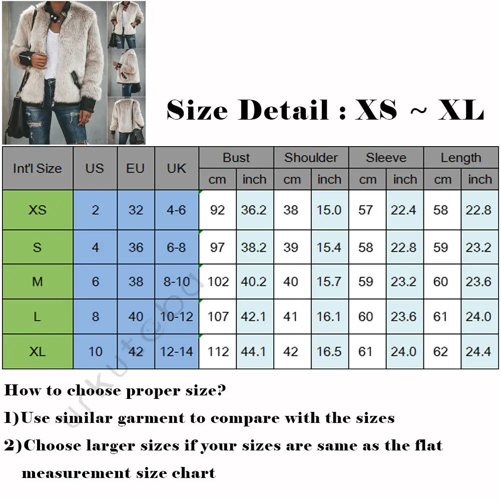 Women Warm Teddy Bear Fleece Leather Patchwork Pocket Long Sleeve Slim Jacket Zip Up Oversize Outwear Coats