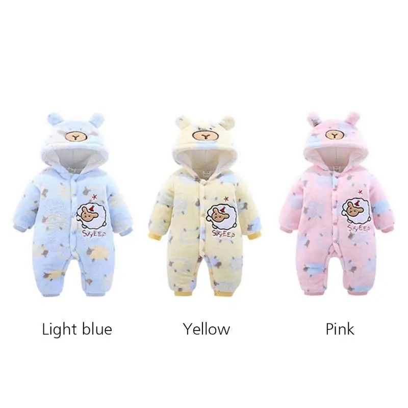

Baby Newborn Thickened Hooded Jumpsuit Romper Winter Toddler Romper Animal Shape Thick Jumpsuit Baby Clothes