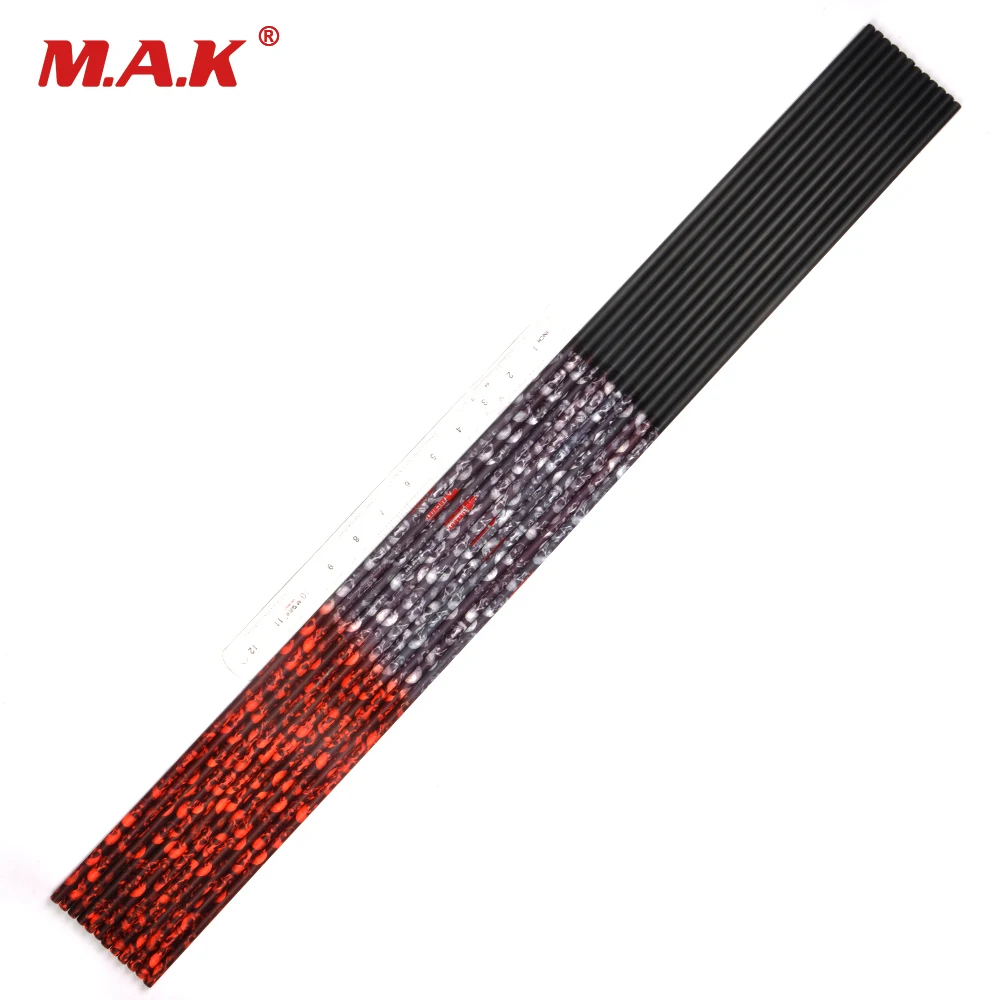

12pcs/lot Pure Carbon Arrow Shafts Length 32 Inches Spine 500 Outer Diamater 7.6mm for DIY Archery hunting shooting
