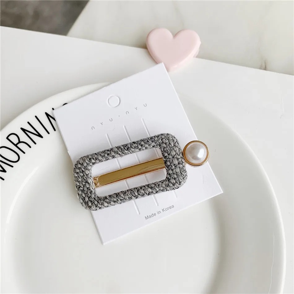 Модные высококачественные хлопковые заколки для волос ручной работы из жемчуга