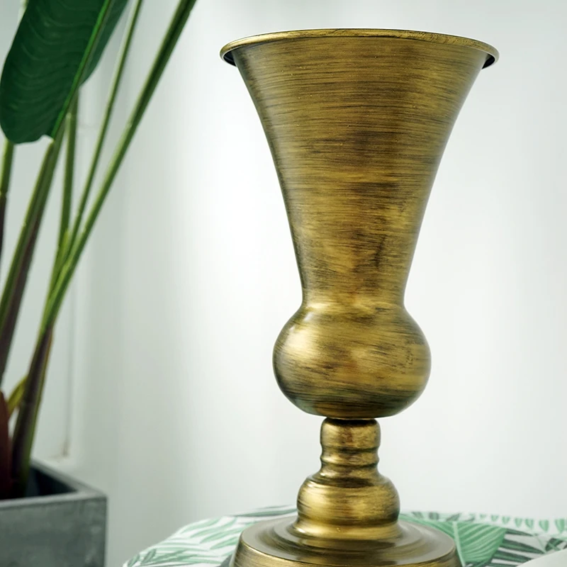 

uropean Vintage style vases black gold home decor 33*11cm party supplier Dried flower vase suit Flower arranging vessel