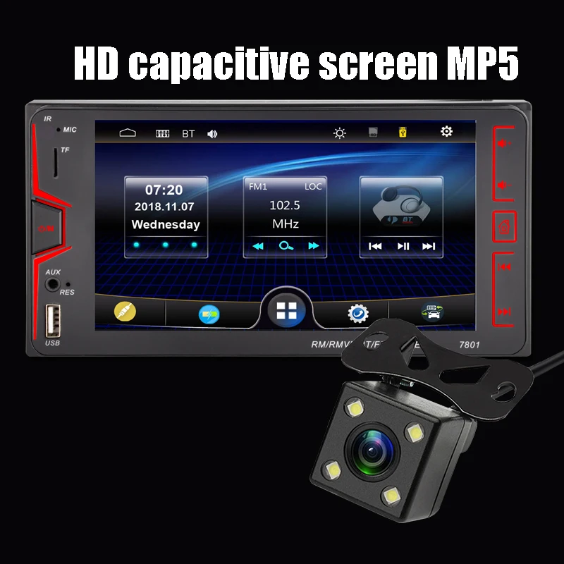 Автомобильный плеер MP5 емкостный сенсорный экран 2 din FM Bluetooth для toyota с функцией